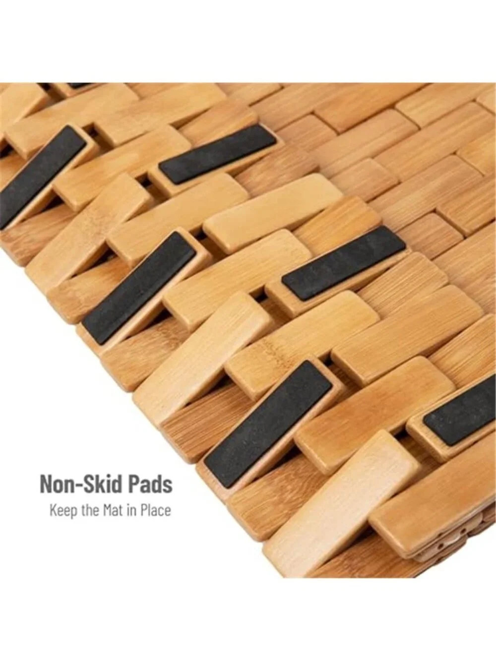 Bamboo Bath Mat Brown Non Slip Rubber Grip Roll Up Shower Bathroom Spa Floor Mat